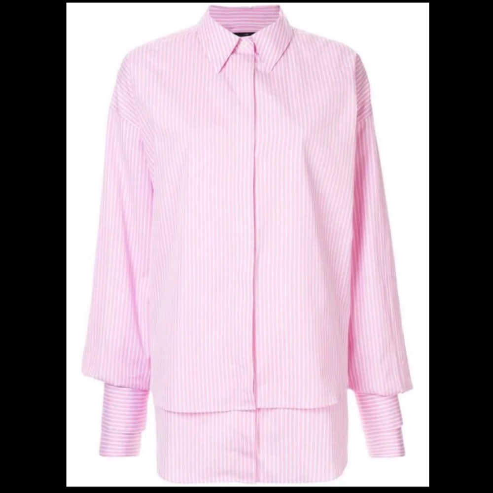 Rokh striped cotton poplin button down shirt